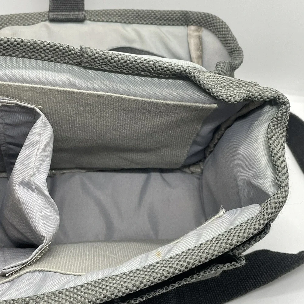 Cambridge‎ Camera Bag Repositionable Padded Inserts Gray Tweed Durable Stylish